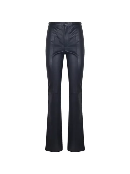 Pantaloni Stouls din piele evazate albastru