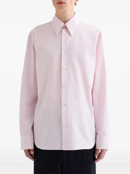 Cămașă Jil Sander din poplin lungă roz