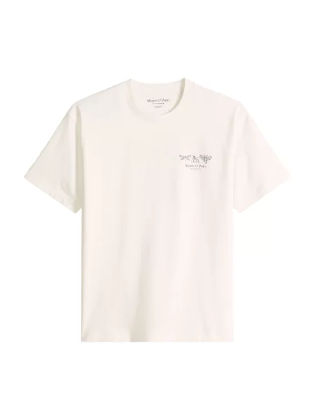 Marc O'Polo Tricou gri metalic / coajă de ou alb