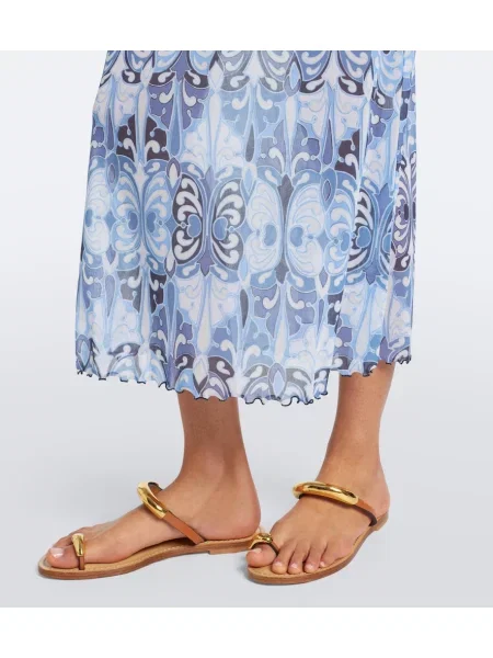 Rochie midi La Doublej cu imagine albastru