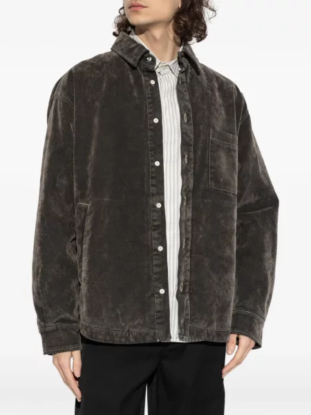 Geacă Jacquemus de catifea cord gri