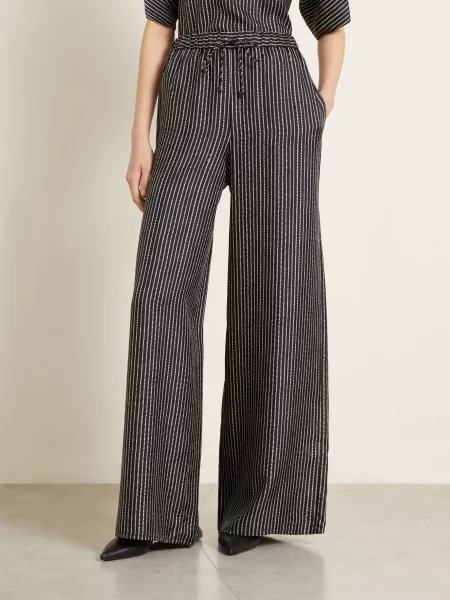 Max Mara Spodnie Z Jedwabiu Clarino schwarz czarne