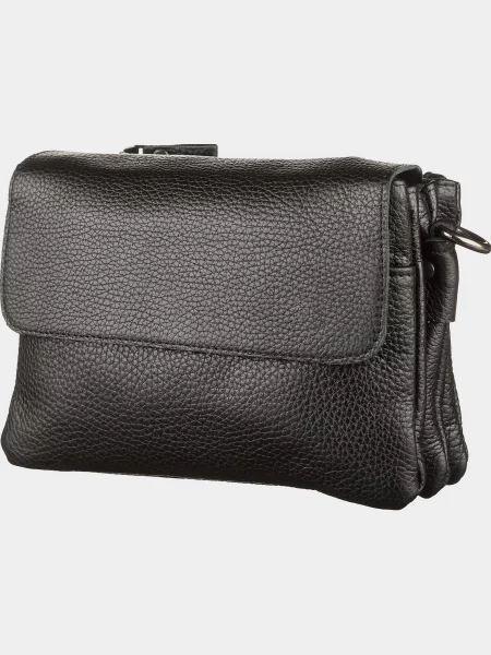 Кожаная сумка через плечо Shvigel черная