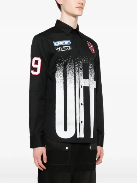 Риза Off-white с градиентным принтом бяло