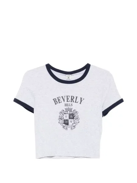 Tricou Sporty & Rich cu imagine gri