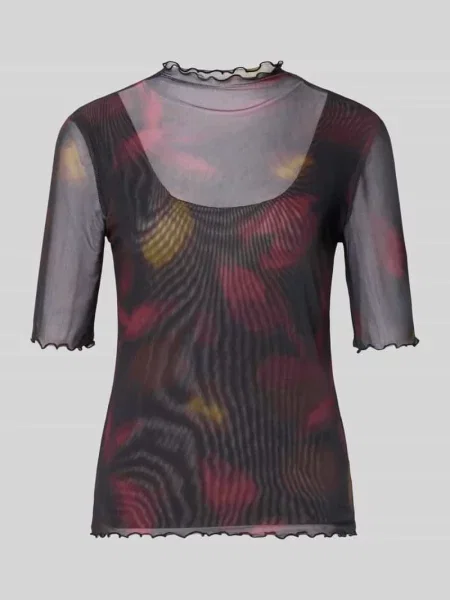 T-shirt w półprzezroczystym designie krój slim fit Zero czarna