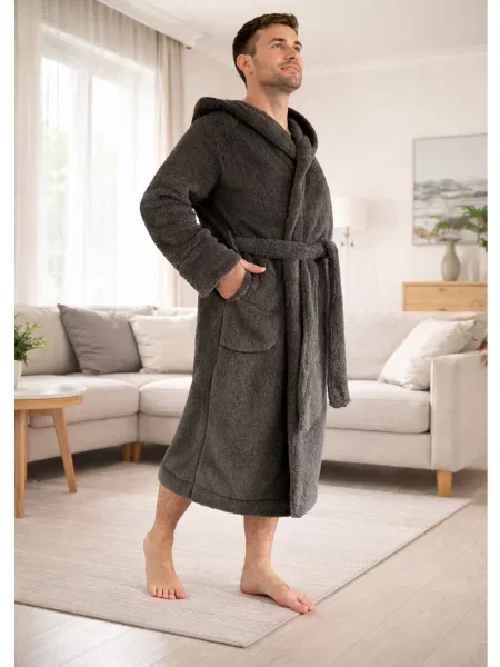 Халат Cosy на запах серый