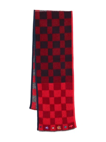 Šal Yanyan Knits karirani crvena