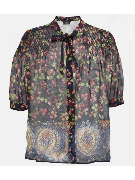 Top Etro de mătase cu imagine