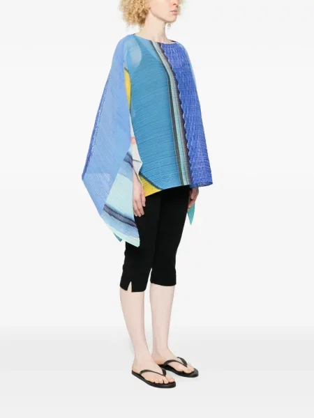 Plisirani pončo Pleats Please Issey Miyake plava