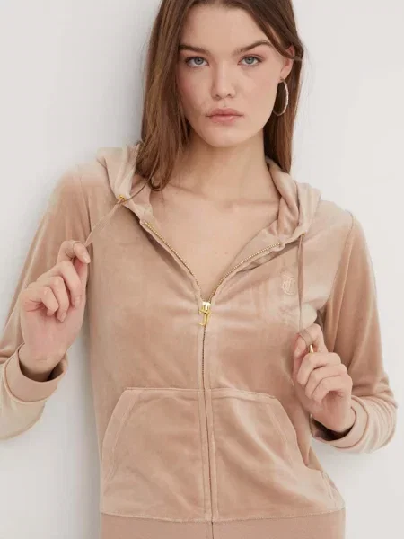 Кадифен суичър с качулка Juicy Couture