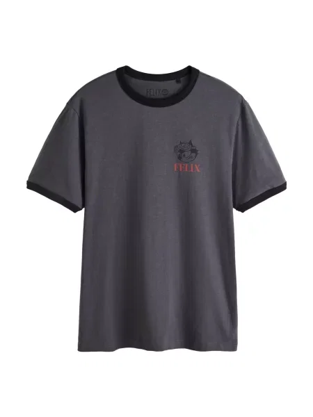 Next Tricou gri închis / portocaliu negru