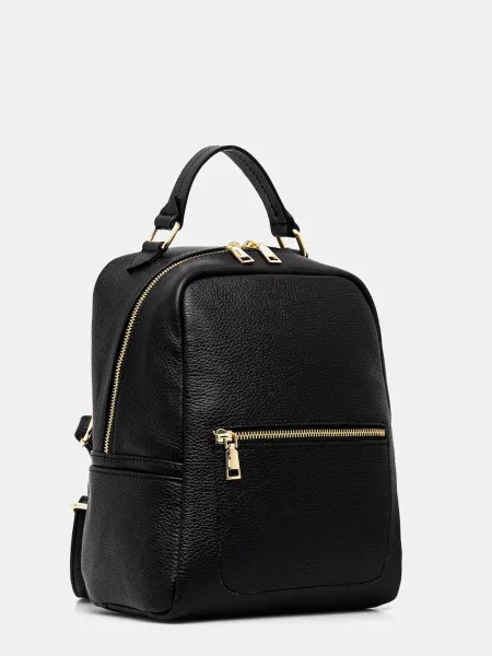 Кожаный однотонный маленький рюкзак Answear.lab черный