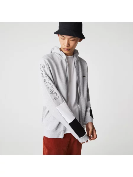 Толстовка на молнии Lacoste серая