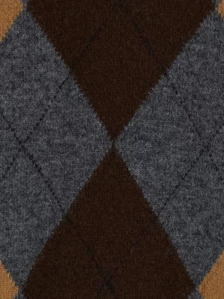 Pulover Jucca cu decolteu în V cu model argyle gri