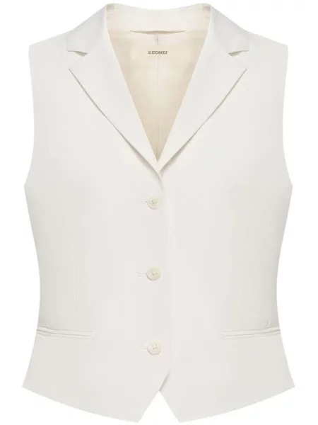 Kamizelka 12 Storeez z dekoltem w serek z lyocellu biała