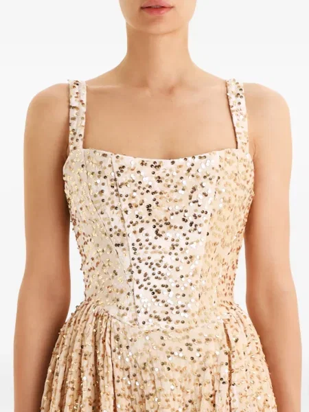 Rochie midi Post Meridiem cu paiete până la genunchi de costum