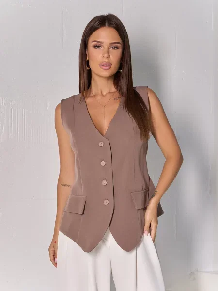 ISSA Plus Жилет класичний коричневий