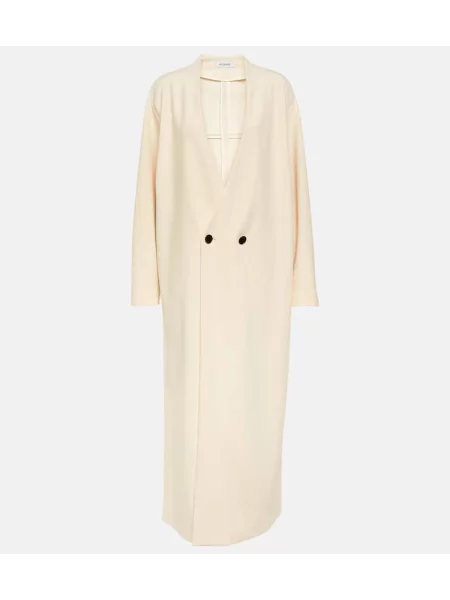 Maksi sukienka maxi Fforme wełniana garniturowa biała