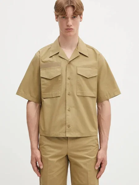 Helmut Lang cămașă din BOXY.FIELD.SHRT.COMP regular verde