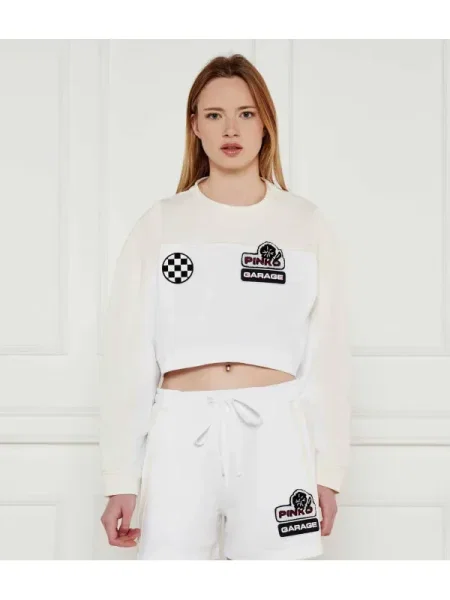 Pinko Pulóver CONRAD | Cropped Fit fehér