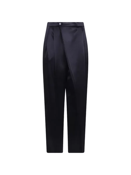 Pantaloni Alberta Ferretti din satin plic negru