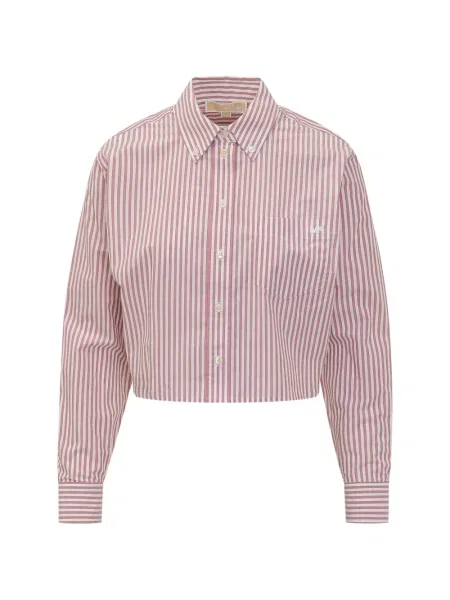 Koszula Michael Michael Kors w paski z twillu o krotszym kroju niebieska