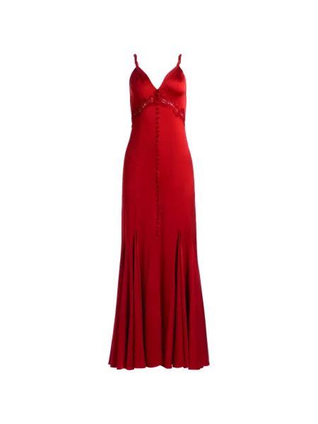 Rochie maxi Alice + Olivia din dantelă roșu