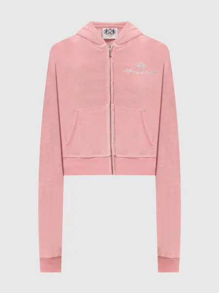Велюрова спортивна куртка Juicy Sporty & Rich рожева