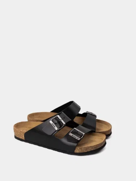 Кожаные шлепанцы Leon коричневые