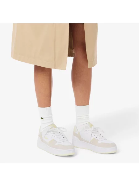 Кроссовки Lacoste на платформе белые