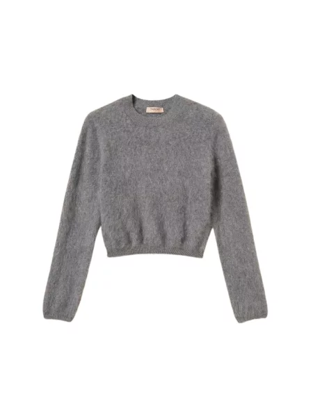 Sweter Twinset wełniany szary