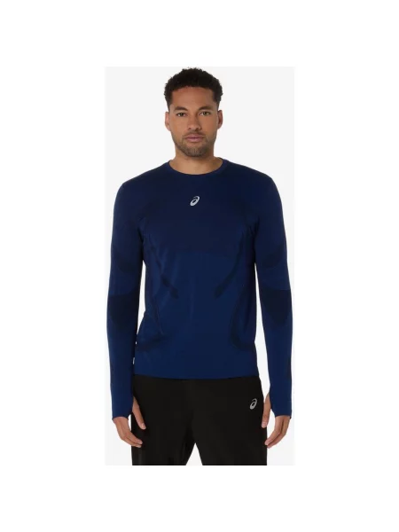 Koszulka ASICS Road Seamless granatowa długa rękaw M niebieska