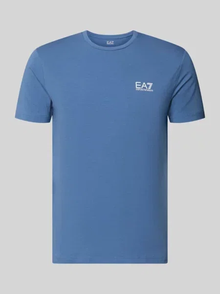 T-shirt o kroju regular fit z nadrukiem z logo Ea7 Emporio Armani niebieska