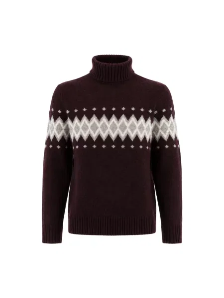 Sweter z golfem Eleventy brązowy