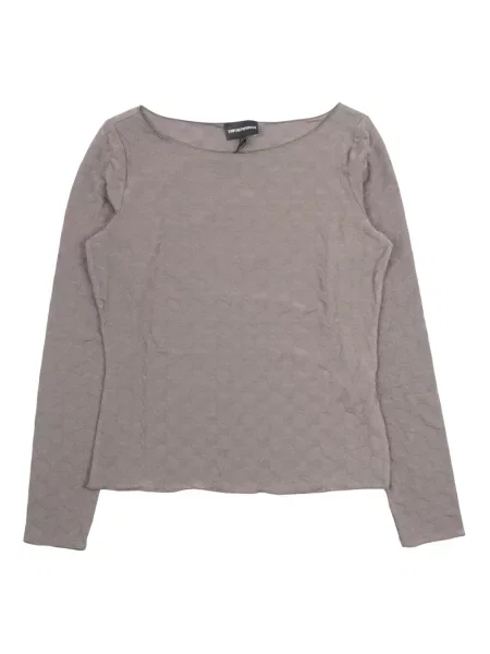 Długi top Emporio Armani z długim rękawem beżowy