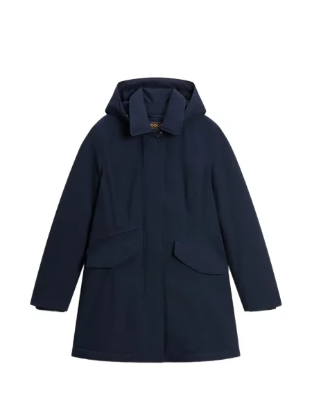 Palton Woolrich cu glugă albastru