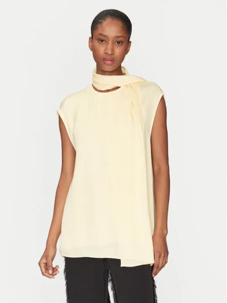 Блуза Day Birger et Mikkelsen Kehlani с изчистен дизайн жълто