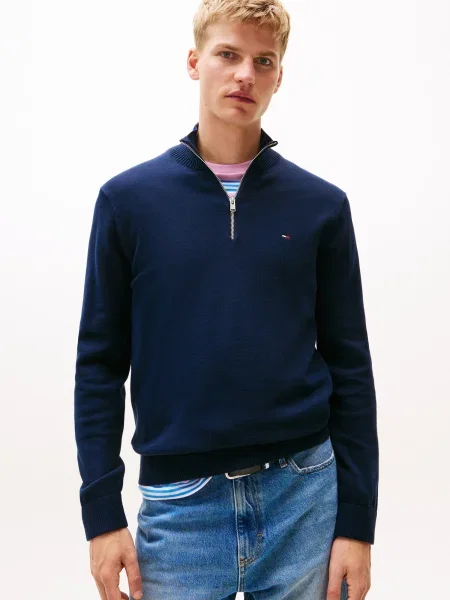 Tommy Jeans Pulover ESS bleumarin