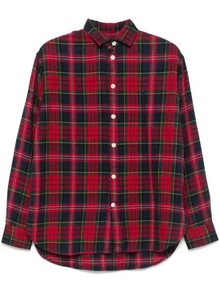 Bluza Polo Ralph Lauren z nadrukiem w kratkę dwurzędowa niebieska