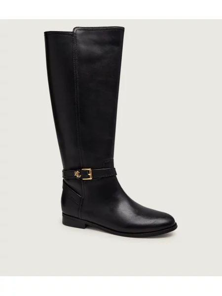 LAUREN RALPH LAUREN De piele cizme de echitație Brooke negru