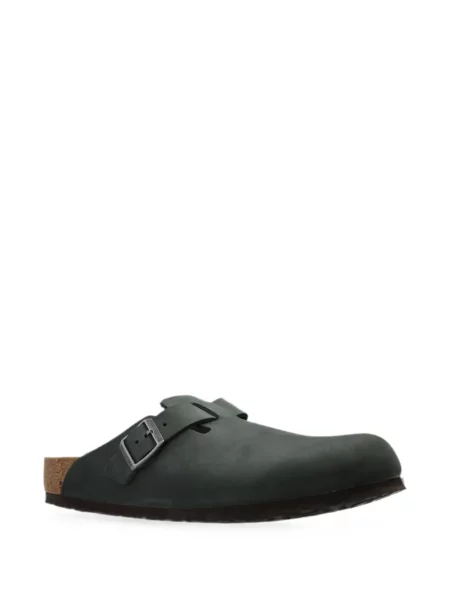 Papuci tip mules Birkenstock din piele verde