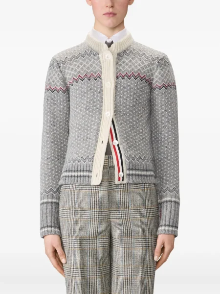 Cardigan Thom Browne cu dungi gri