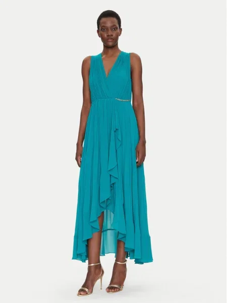 Рокля Morgan ROSYTA дълга разкроена ROSYTA зелено