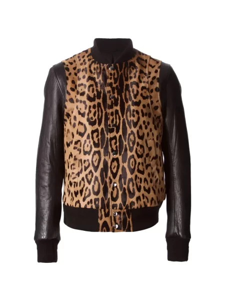Geanta de piele Balmain cu imagine cu model leopard