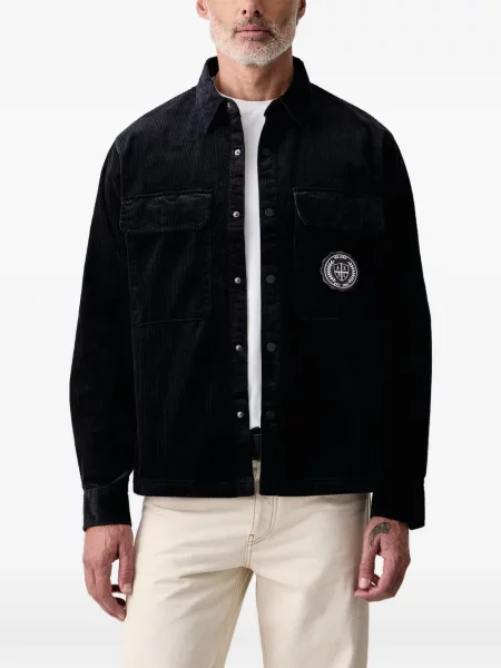 Πουκάμισο Armani Exchange κοτλέ με αυτόγραφο μαύρο