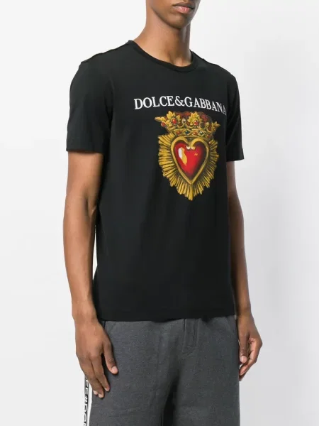 Тениска Dolce & Gabbana със сърца черно