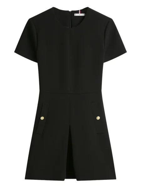 Mała sukienka mini Tommy Hilfiger z kieszeniami zapinanymi na guziki garniturowa czarna