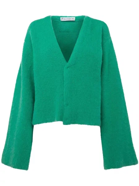 Cardigan Jw Anderson cu decolteu în V cu aplicații verde