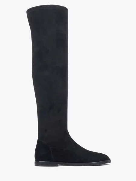 Велюровые ботфорты Estro черные